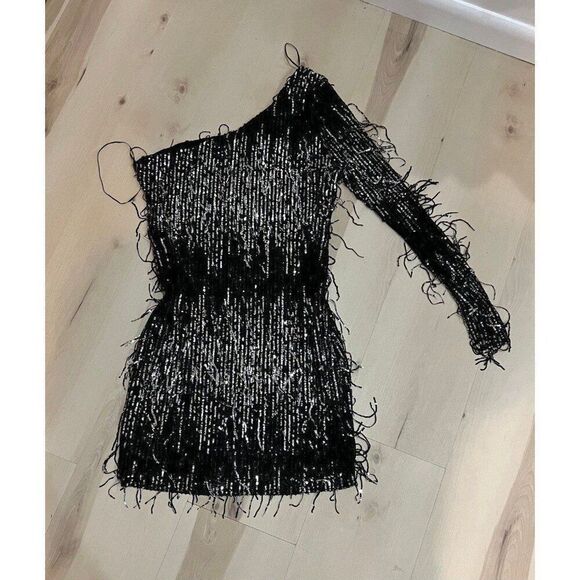 Anthropologie Plus Size Flapper Retro Chic Shimmer Sequins Glam Party Mini Dress - Picture 3 of 8